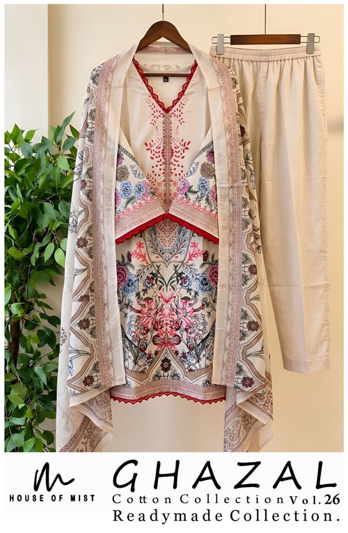 Ghazal printed cotton 3-piece suit set