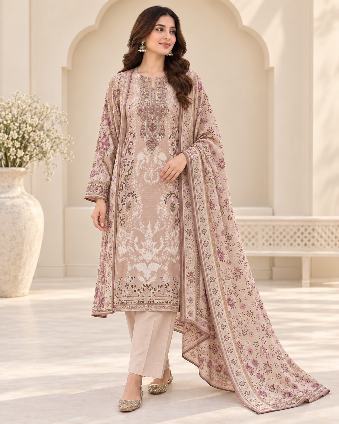 Safa Luxury Heavy Embroidered Cotton 3-Piece Suit