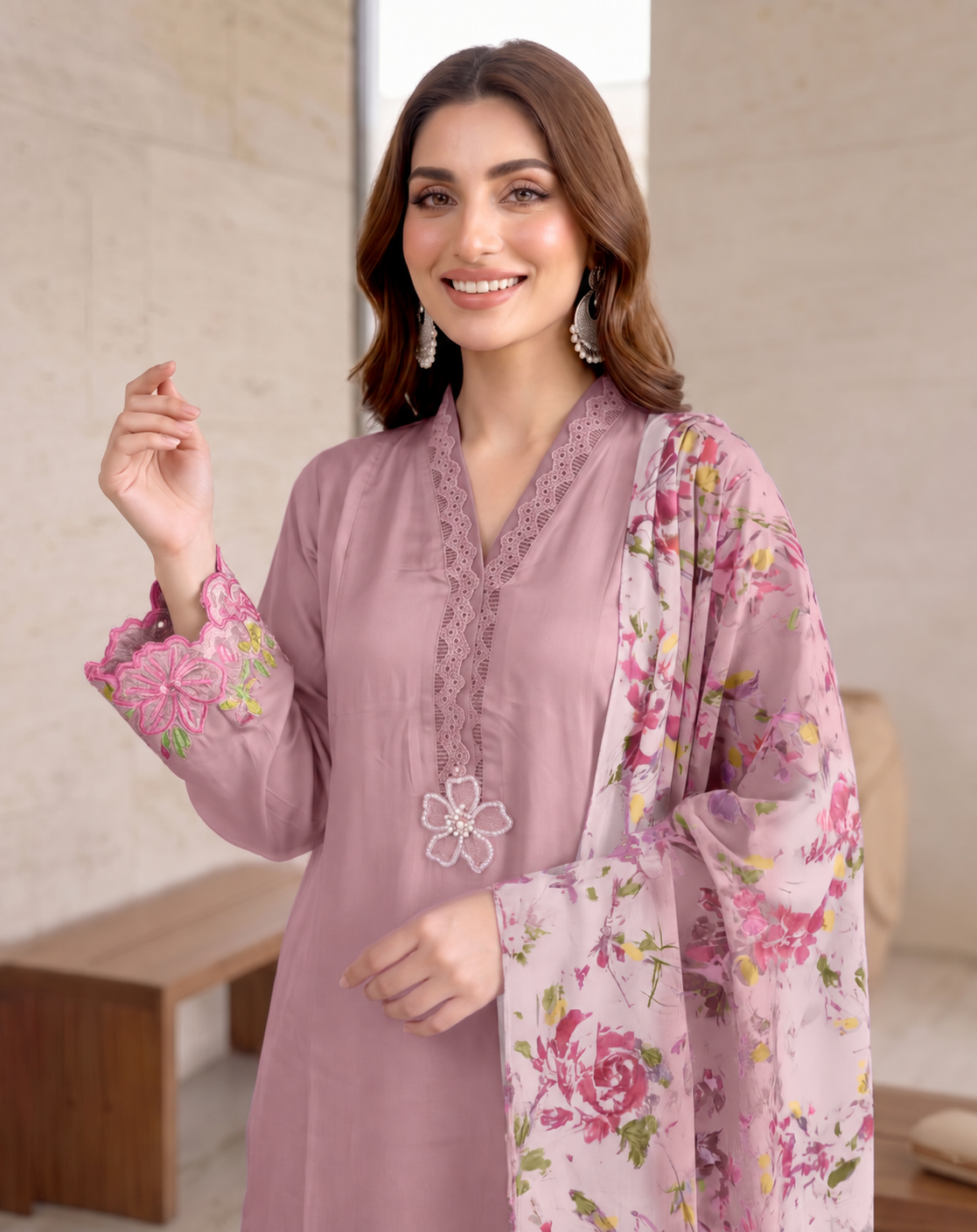 Safa Luxury Luxury Gajji Satin 3-Piece Suit with Farsi Salwar