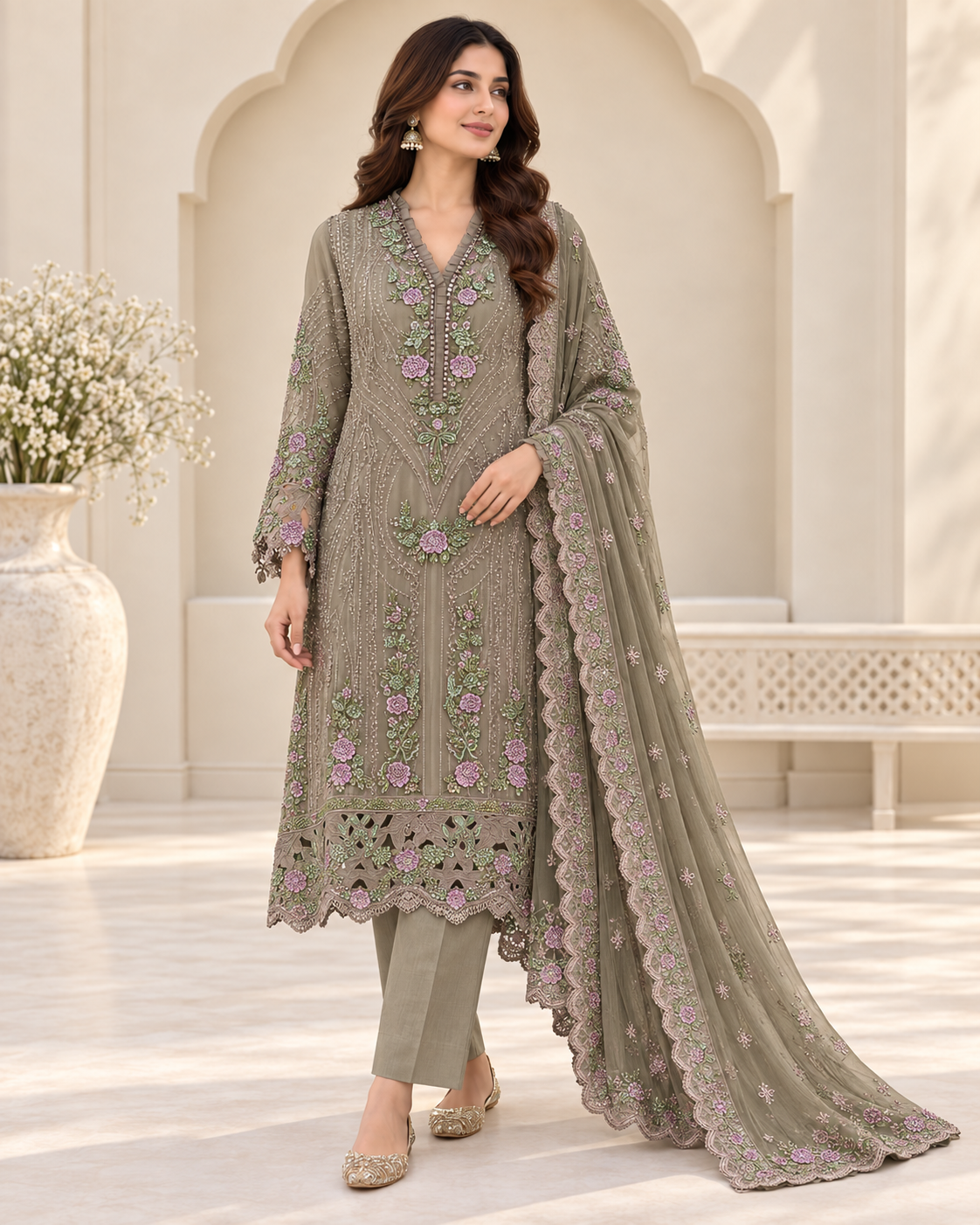 Safa Luxury Heavy Embroidered Chiffon 3-Piece Suit