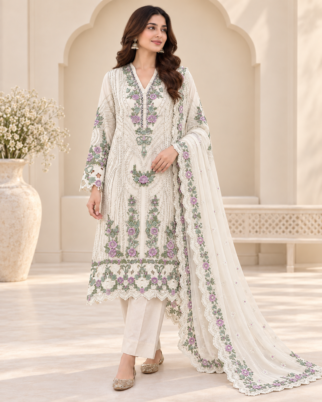 Safa Luxury Heavy Embroidered Chiffon 3-Piece Suit