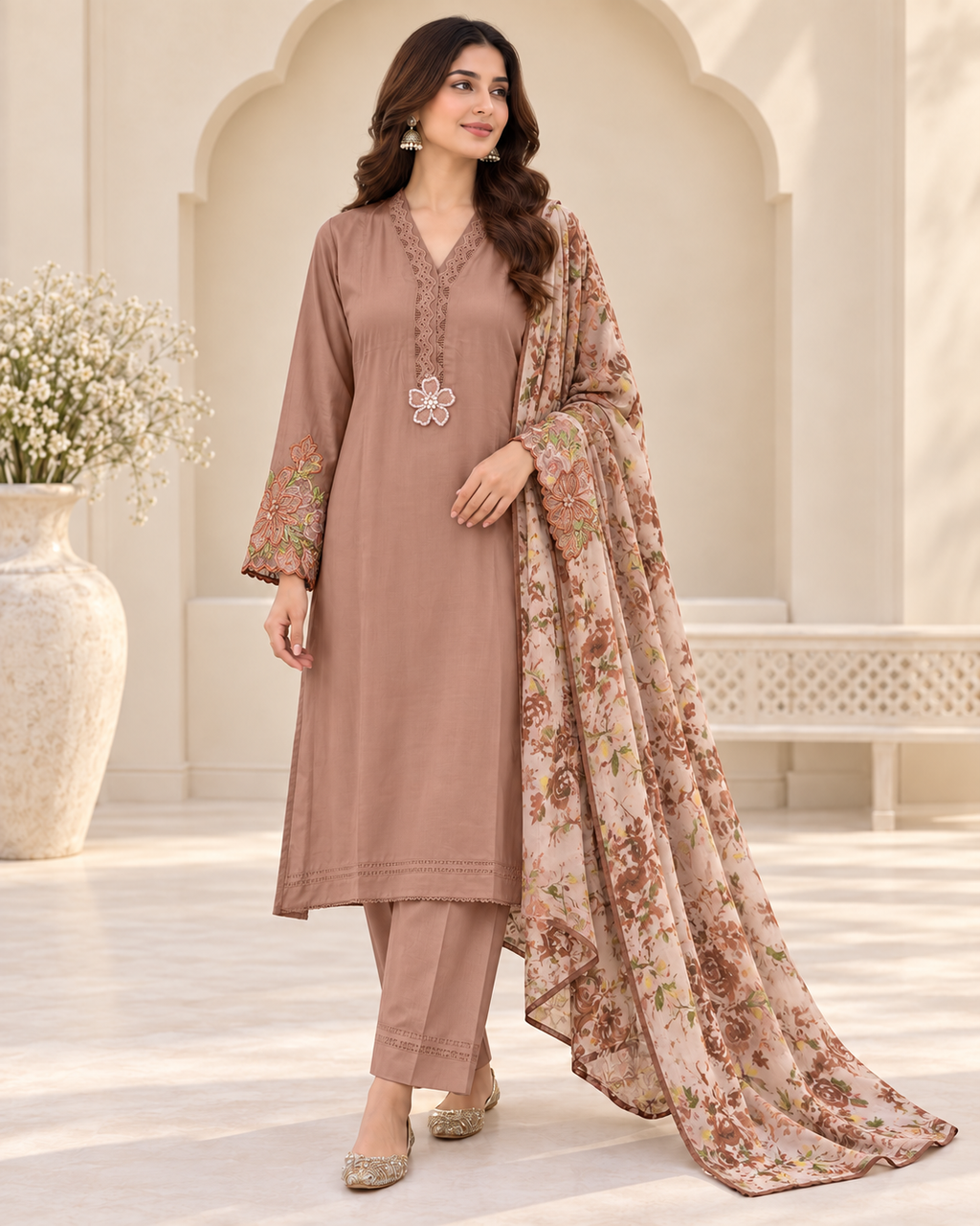 Safa Luxury Luxury Gajji Satin 3-Piece Suit with Farsi Salwar