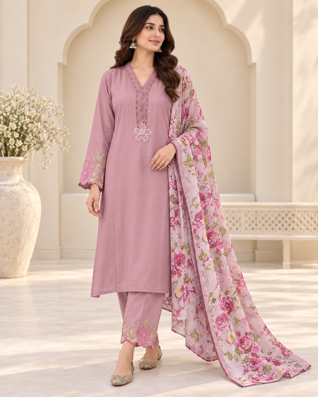 Safa Luxury Luxury Gajji Satin 3-Piece Suit with Farsi Salwar