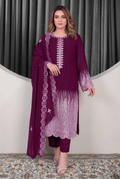 Safa Luxury Embroidered Chiffon 3-Piece Formal Suit