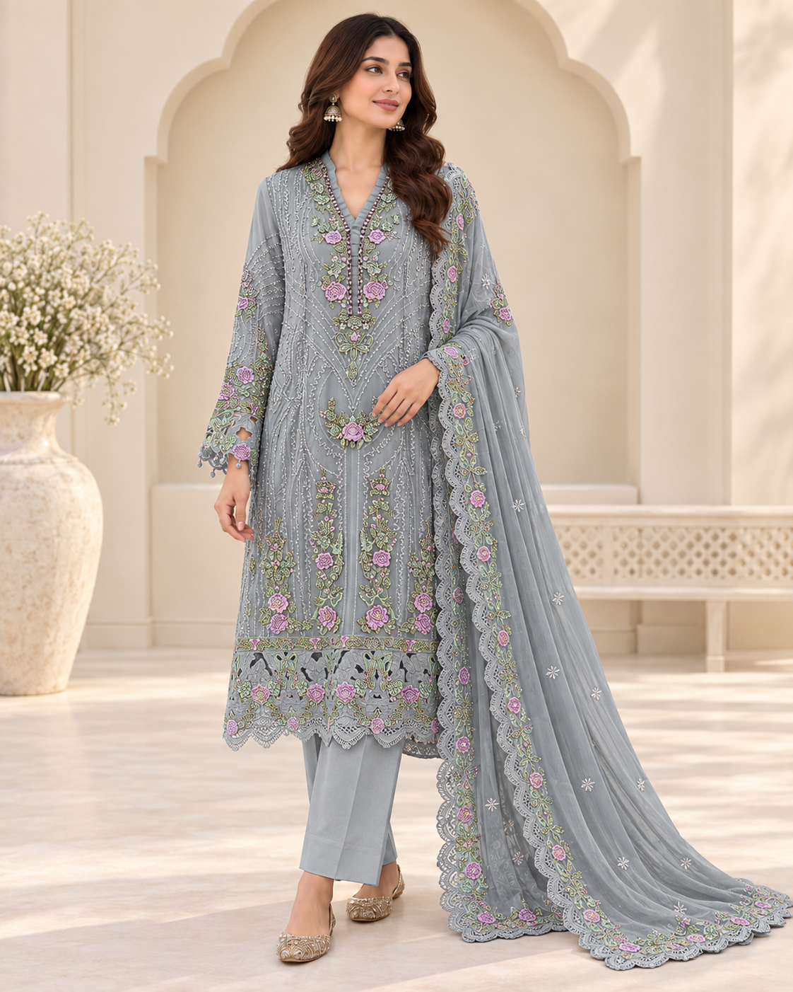 Safa Luxury Heavy Embroidered Chiffon 3-Piece Suit